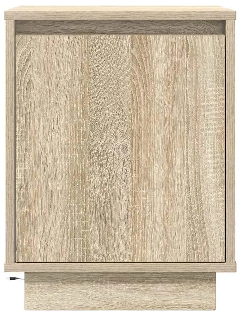 ΚΟΜΟΔΙΝΑ ΜΕ ΦΩΤΑ LED 2 ΤΕΜΑΧΙΑ SONOMA OAK 38X34X50 CM 861270