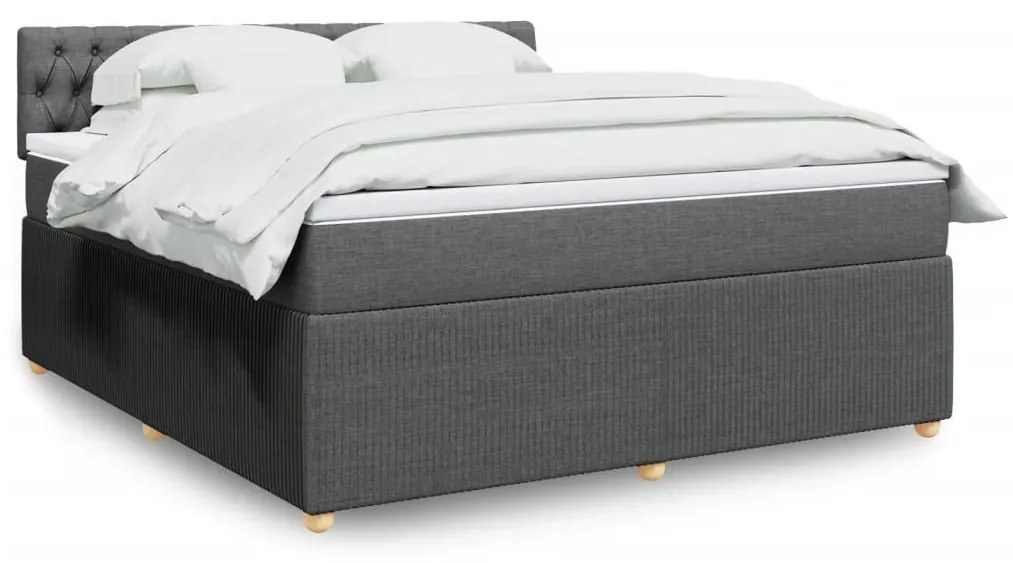 ΚΡΕΒΑΤΙ BOXSPRING ΜΕ ΣΤΡΩΜΑ ΣΚΟΥΡΟ ΓΚΡΙ 180X200 ΕΚ ΥΦΑΣΜΑΤΙΝ 3287543