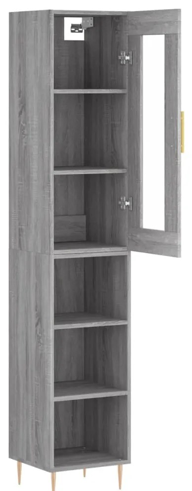 vidaXL Μπουφές Sonoma Γκρι 34,5 x 34 x 180 εκ. από Επεξεργασμένο Ξύλο