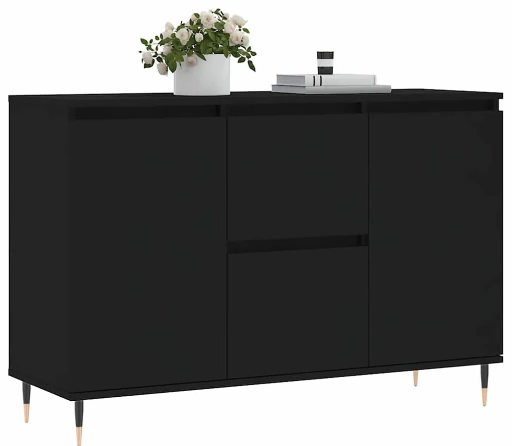 vidaXL Μπουφές Μαύρος 101,5 x 35 x 70 εκ. από Επεξεργασμένο Ξύλο