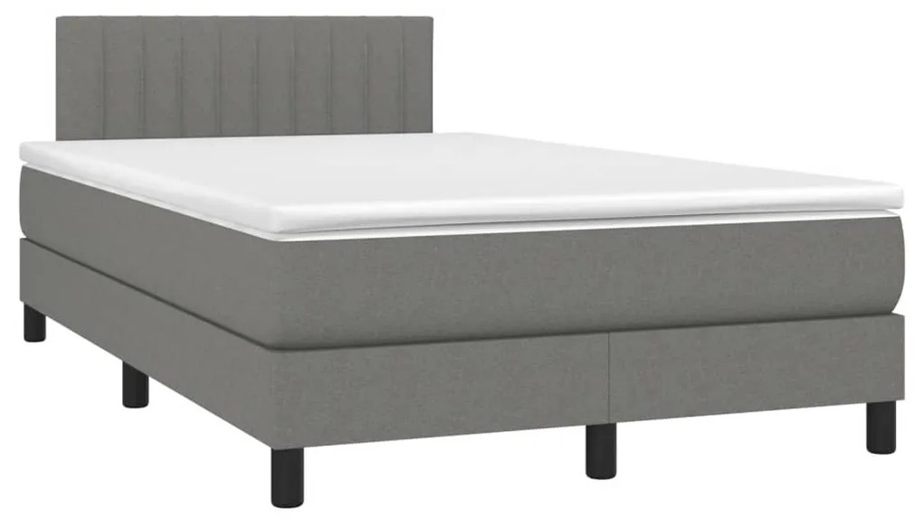 ΚΡΕΒΑΤΙ BOXSPRING ΜΕ ΣΤΡΩΜΑ ΣΚΟΥΡΟ ΓΚΡΙ 120X190 ΕΚ ΥΦΑΣΜΑΤΙΝΟ 3269738