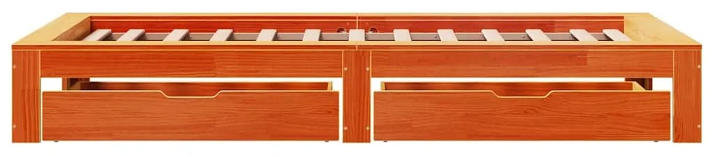 vidaXL Σκελετός Κρεβ. Χωρίς Στρώμα Καφέ Κεριού 90x200 εκ Μασίφ Πεύκο