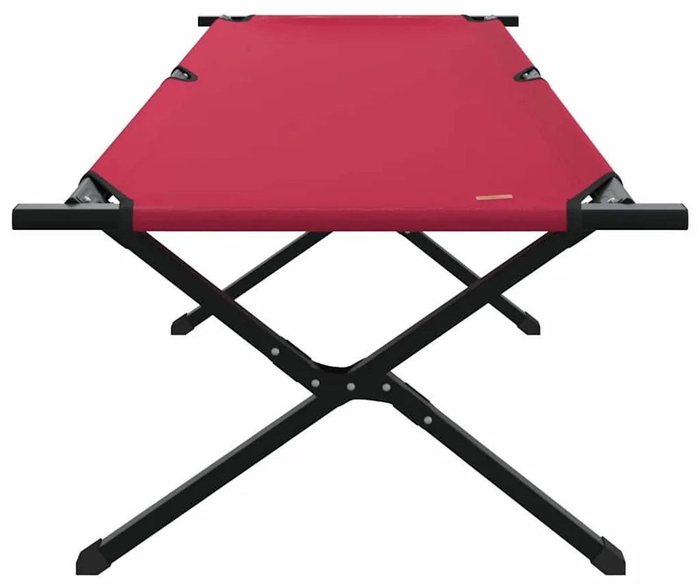 vidaXL Αναδιπλούμενο Κρεβάτι Κάμπινγκ 2 pcs Κόκκινο Ύφασμα Oxford