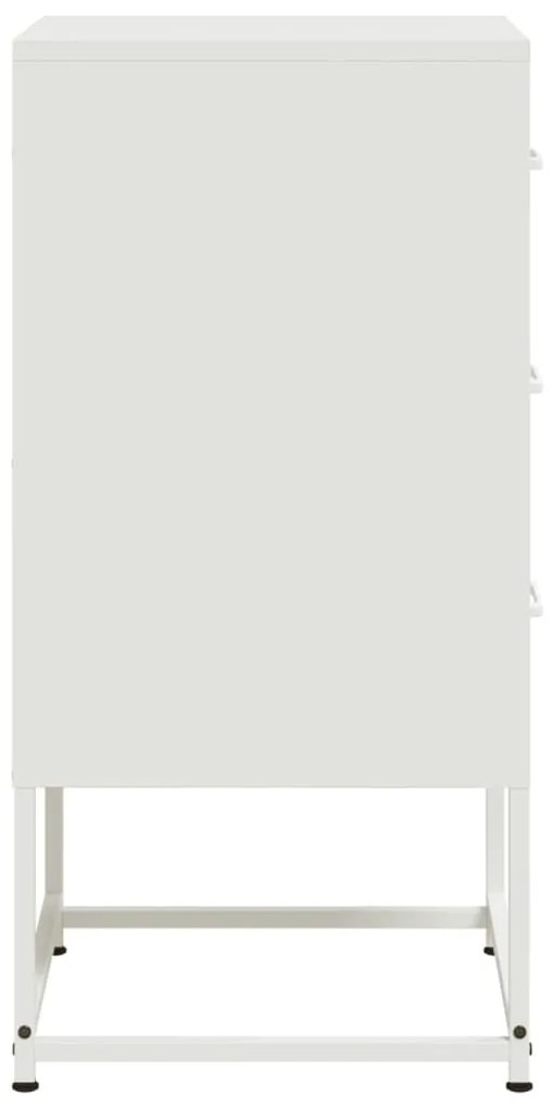 vidaXL Κομοδίνο Λευκό 36 x 39 x 78 εκ. από Χάλυβα