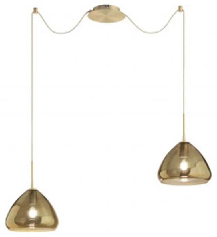 Φωτιστικό Οροφής Glow 3667-42-118 2xE27 40W Φ25cm 350cm Brass La Mia Luce