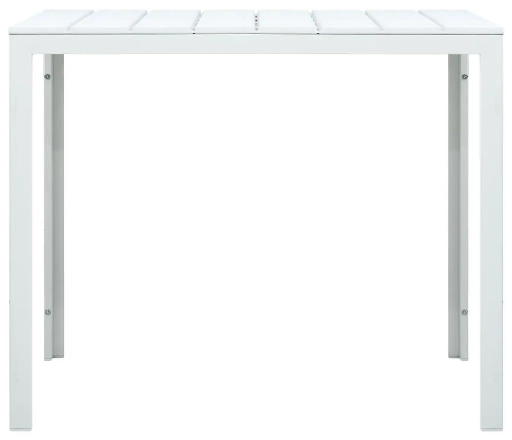 Τραπεζάκι Σαλονιού Λευκό με Όψη Ξύλου 78 x 78 x 74 από HDPE - Λευκό