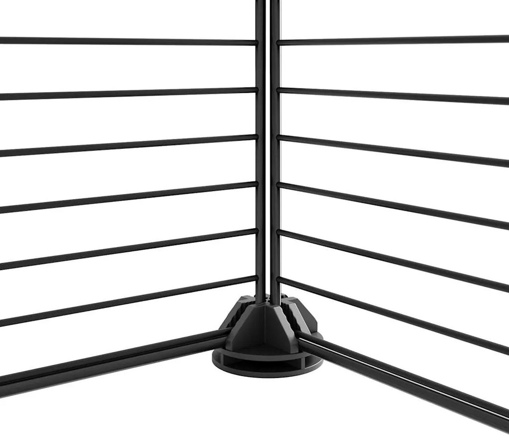 vidaXL Κλουβί για Κατοικίδια με 8 Πάνελ Μαύρο 35 x 35 εκ. Ατσάλινο