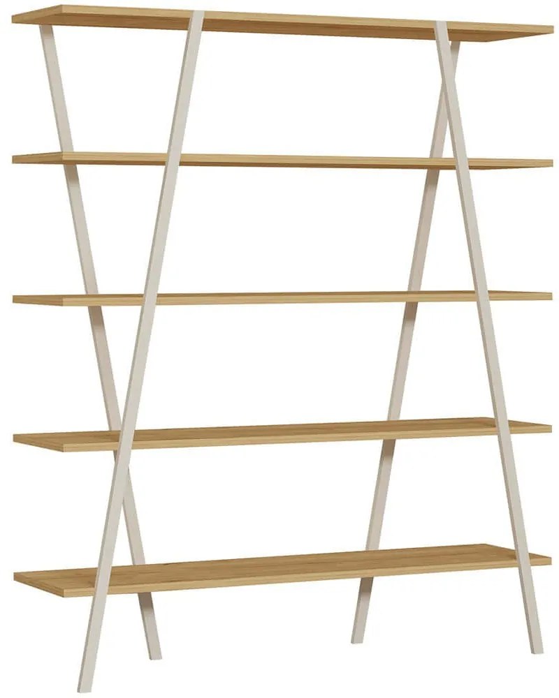 Βιβλιοθήκη Dobra 835PUQ6273 120x35,6x150cm Oak-White