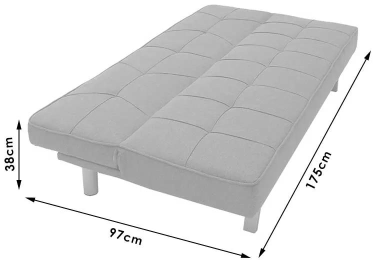 Καναπές-κρεβάτι Travis pakoworld 3θέσιος με ύφασμα ανθρακί 175x83x74εκ - Ύφασμα - 035-000022