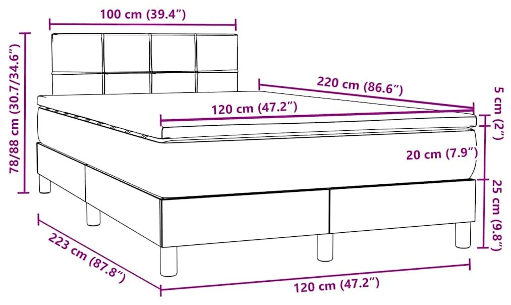 ΚΡΕΒΑΤΙ BOXSPRING ΜΕ ΣΤΡΩΜΑ ΑΝΟΙΧΤΟ ΓΚΡΙ 120X220 ΕΚ. ΒΕΛΟΥΔΙΝΟ 3316251