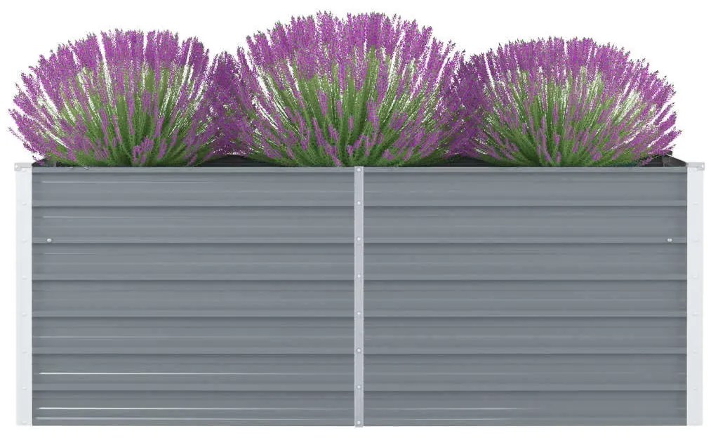 vidaXL Ζαρντινιέρα Ψηλή Γκρι 160 x 80 x 45 εκ. Γαλβανισμένος Χάλυβας