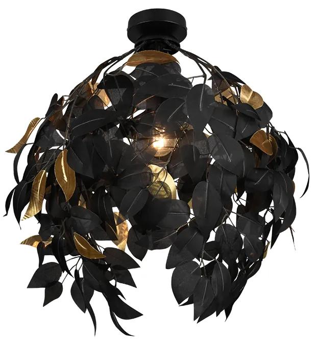 Leavy Μοντέρνα Μεταλλική Πλαφονιέρα Οροφής με Ντουί E27 σε Μαύρο χρώμα 38/cm Trio Lighting R60461032