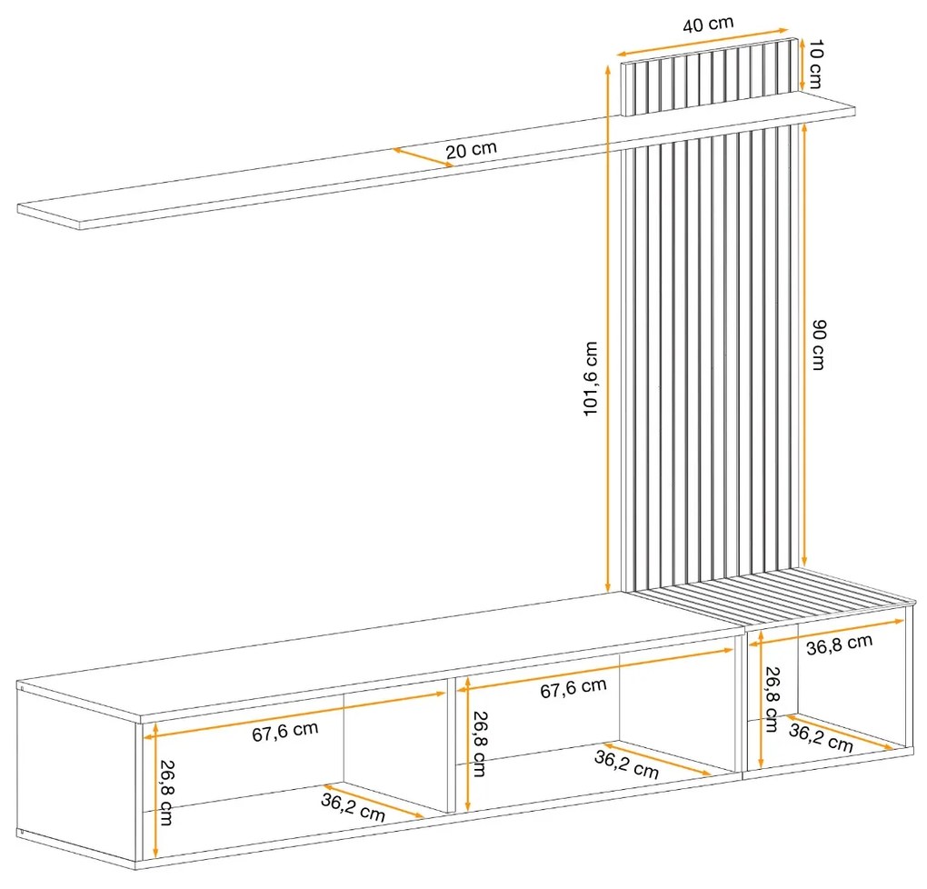 Swap XIX Σύνθεση Καφέ δρυς 280x180x40