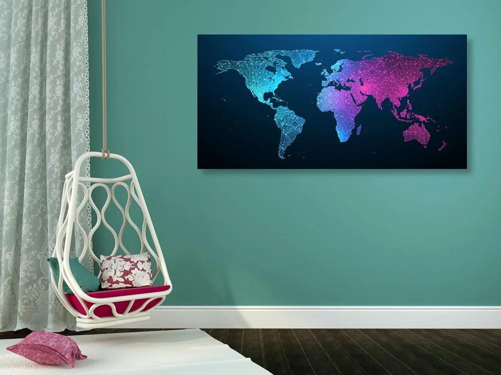 Εικόνα στον παγκόσμιο χάρτη νύχτας φελλού - 100x50  transparent