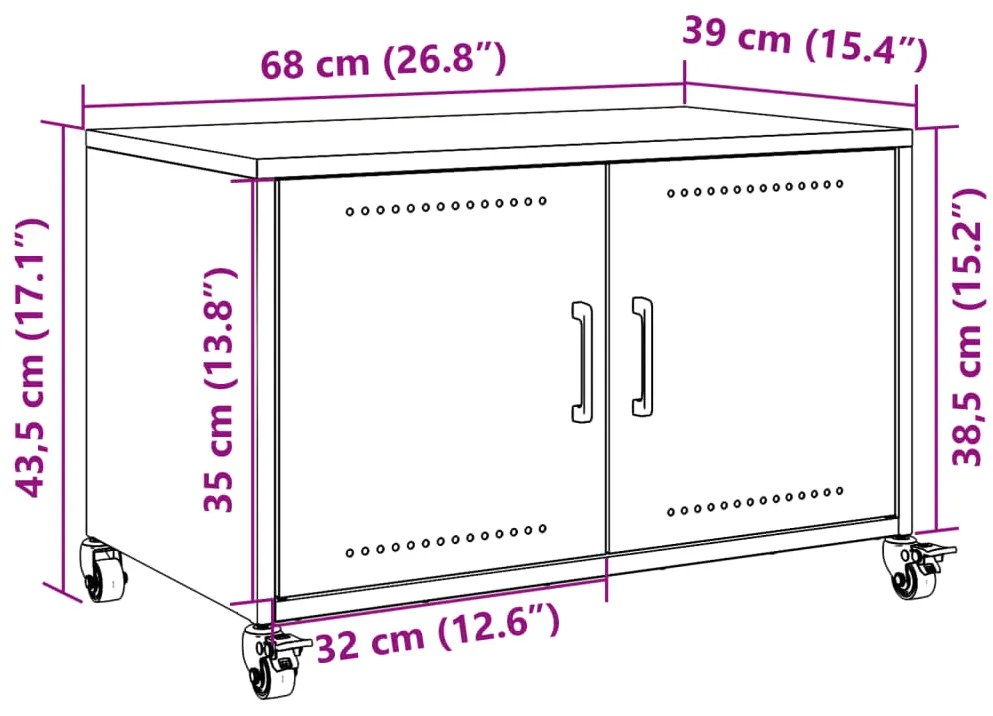 Έπιπλο Τηλεόρασης Μουσταρδί Κίτρινο 68x39x43,5 εκ. από Ατσάλι - Κίτρινο