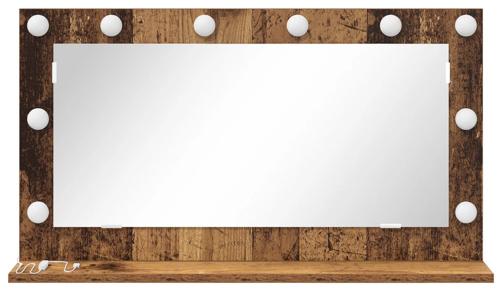vidaXL Καθρέφτης Vanity  Παλιό ξύλο Ξύλο, Γυαλί 80 x 45 x 18 εκ.