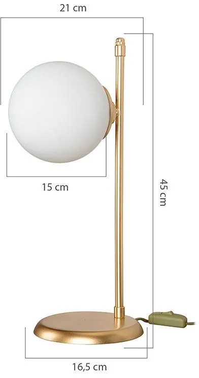 Επιτραπέζιο φωτιστικό Inclusive Ε27 χρυσό 16.5x21x45εκ 16.5x21x45 εκ.