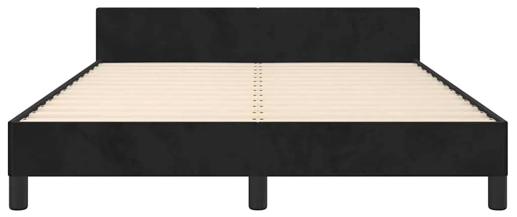 vidaXL Σκελετός Κρεβατιού Χωρίς Στρώμα Μαύρο 140x190 εκ. Βελούδινο