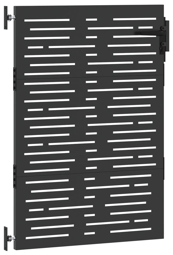 vidaXL Πύλη Κήπου Μαύρο 105 x 125 cm Ατσάλι με Επικάλυψη Πούδρας