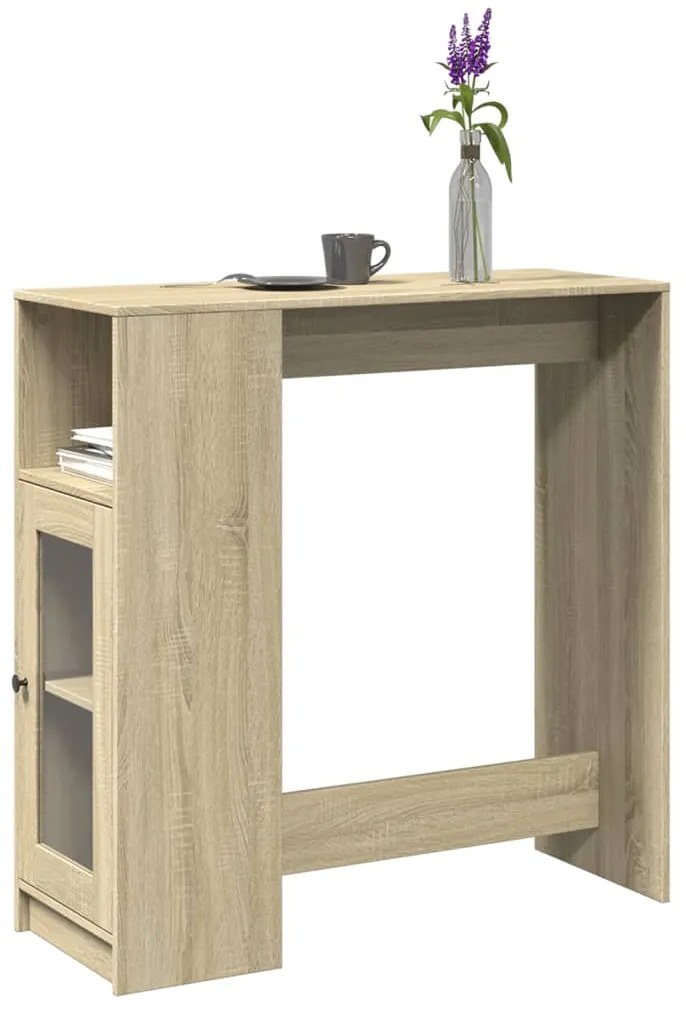 Τραπέζι Μπαρ με Ράγες Sonoma Δρυς 101x40x103,5 εκ Επεξεργ. Ξύλο