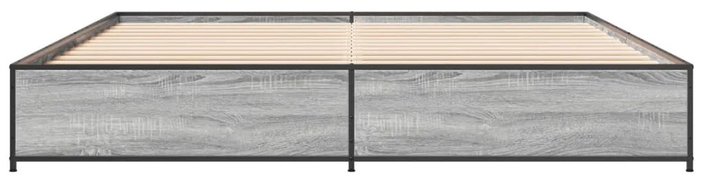 vidaXL Πλαίσιο Κρεβατιού Γκρι Sonoma 200x200 εκ. Επεξ. Ξύλο &amp; Μέταλλο