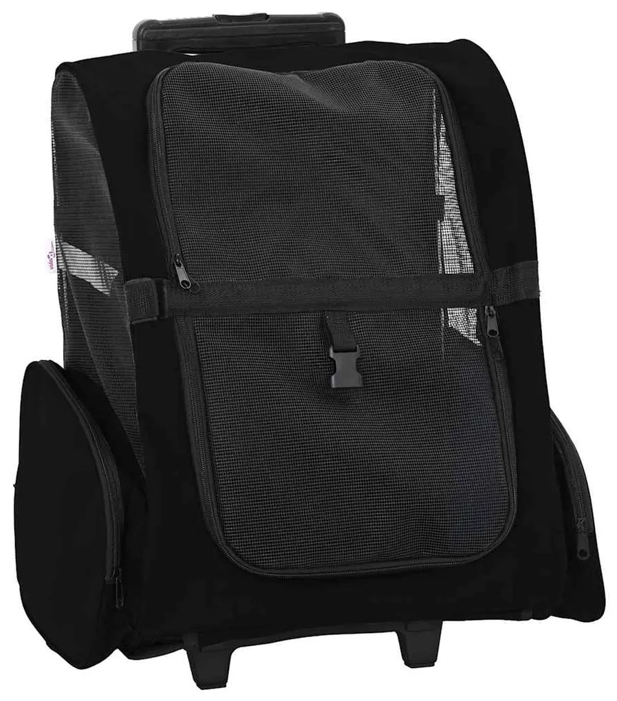 vidaXL Καρότσι Κατοικίδιων 3 σε 1 Μαύρο Ύφασμα Oxford 48x32x57 εκ.