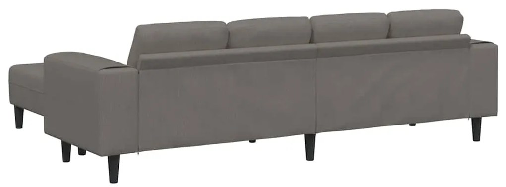 vidaXL Καναπές Ανοιχτό γκρι 250 x 188 x 76 εκ. Υφασμάτινο Κορντουρά
