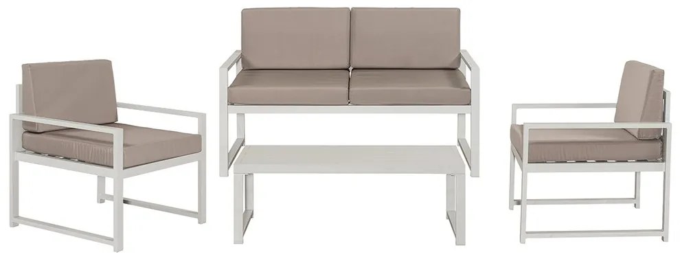 Καθιστικό Κήπου (Σετ 4Τμχ) 250047 124x66x77/65,5x66x77/100x48x36cm Cappuccino-Grey 4 Θέσεων