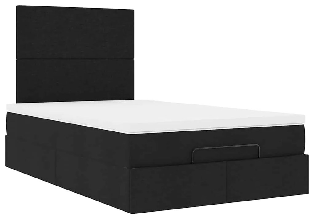 Οθωμανικό κρεβάτι με στρώμα & LEDs Μαύρο 120x190 cm Ύφασμα 3313908