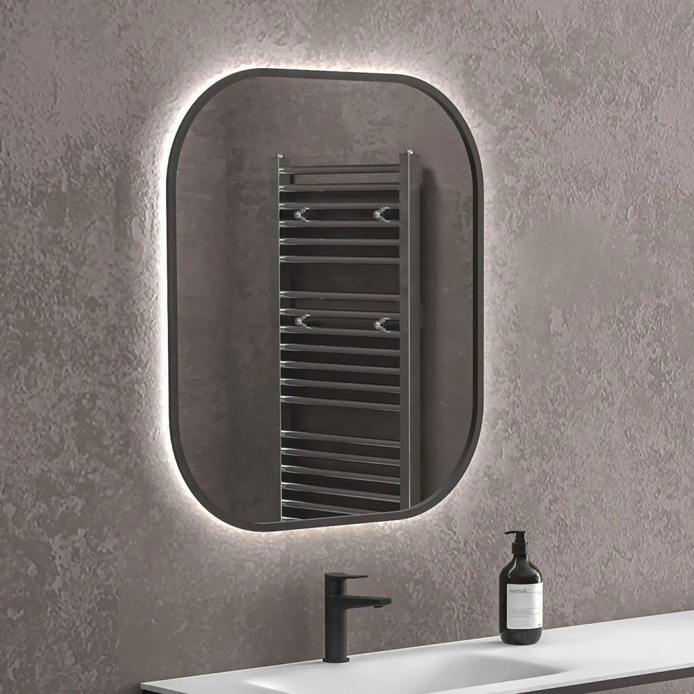 Καθρέπτης Με Κρυφό Φωτισμό Sharon SHARON8070-B 70x80cm Black Karag Γυαλί