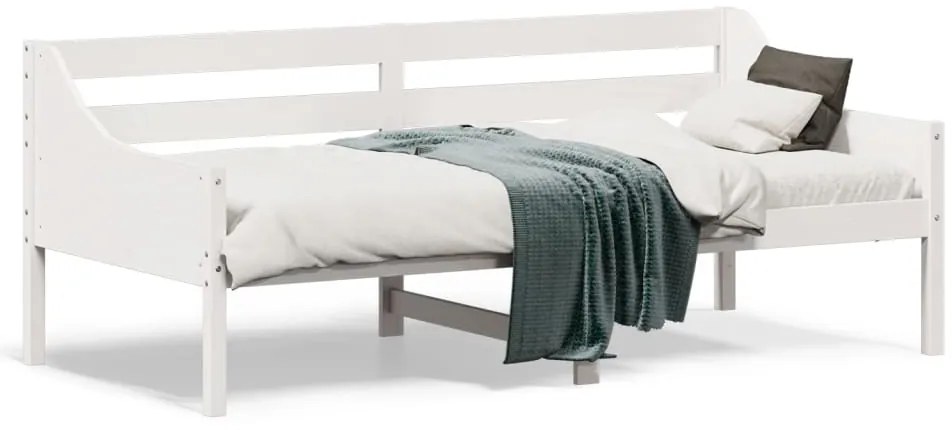 vidaXL Κρεβάτι ημέρας χωρίς στρώμα Λευκό 75x190 cm Στερεό ξύλο πεύκο