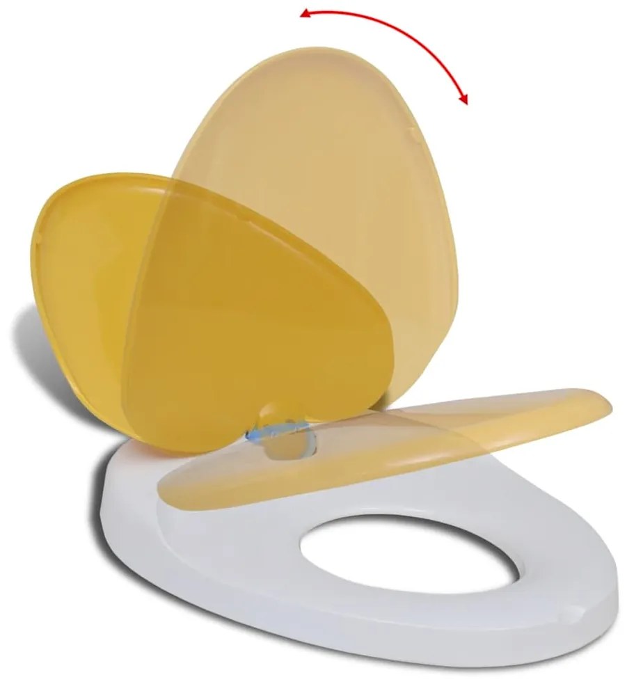 vidaXL Κάλυμμα Λεκάνης με Μηχανισμό Soft Close Ενήλικες/Παιδιά Λευκό&Κίτρινο