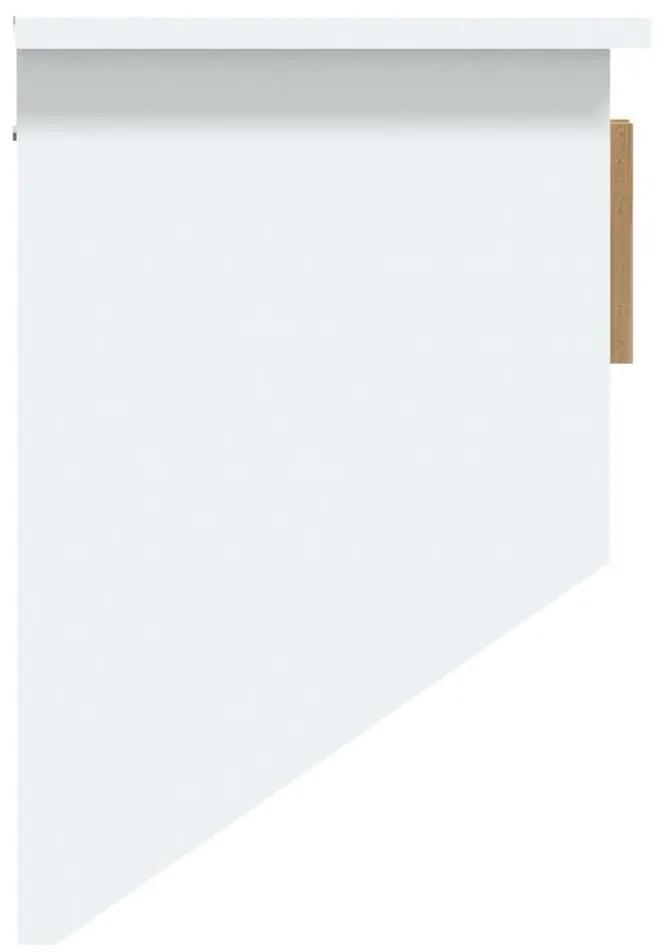 Ντουλάπι Τοίχου με Γάντζους Λευκό 80x24x35,5 εκ. Επεξ. Ξύλο - Λευκό