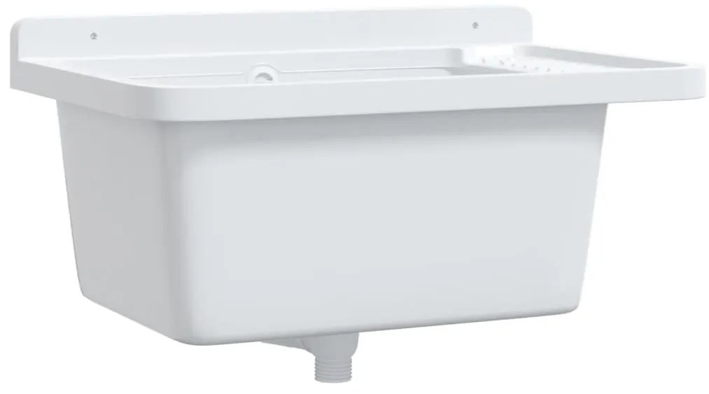 vidaXL Νιπτήρας Βοηθητικός Επίτοιχος Λευκός 60x40x28 εκ. από Ρητίνη