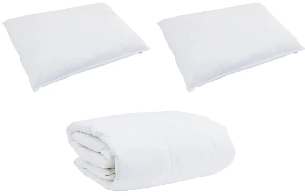 vidaXL Πάπλωμα Άλλο με μαξιλάρι 3 pcs Λευκό 240 x 260 εκ. Πούπουλο