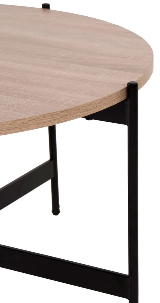 Τραπεζάκια σαλονιού RONDA Σετ 2 τεμ MDF Sonama Φ80εκ &amp; Φ50εκ. 80x80x45 εκ.