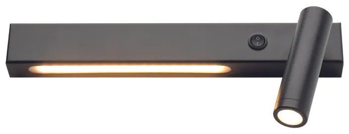 Φωτιστικό Επίτοιχο Aca SF2110LEDBKR HERMES Μαύρο Ματ (Black Mat) 3200K