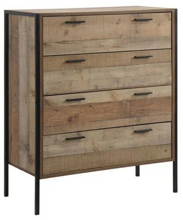 Συρταριέρα Pallet-W Antique Oak Ε8435,W 84x40x100cm Μελαμίνη,Μέταλλο