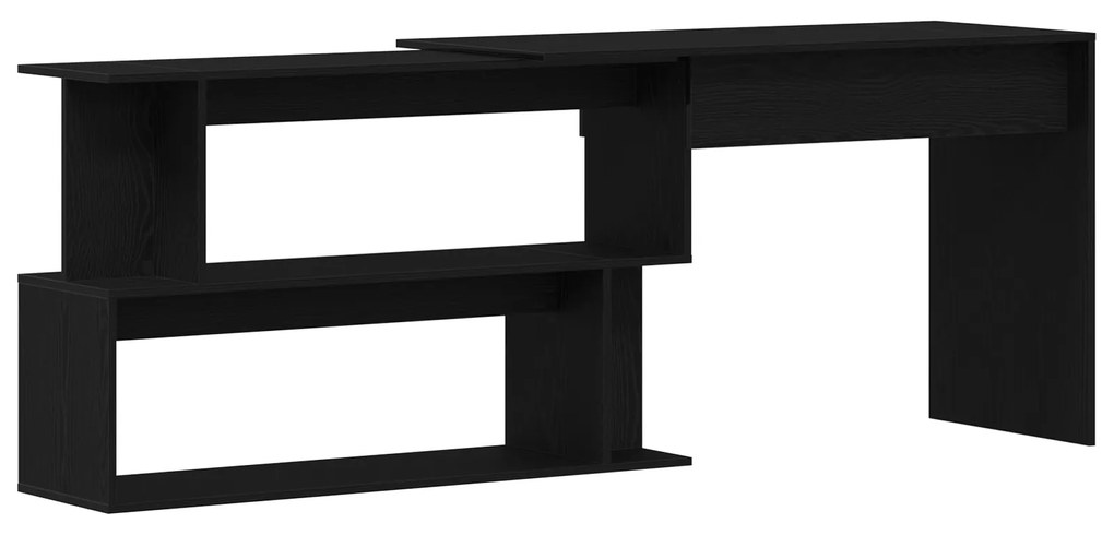 vidaXL Γραφείο Μαύρο Δρυς 200x50x76 εκ από Επεξεργασμένο Ξύλο