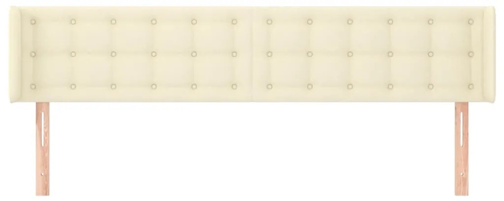 vidaXL Κεφαλάρι με Πτερύγια Κρεμ 163x16x78/88 εκ. Συνθετικό Δέρμα