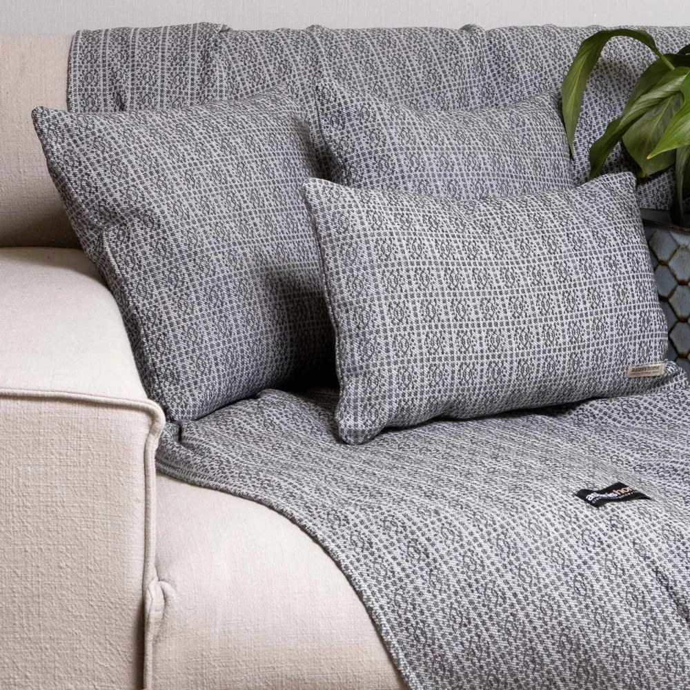 Ριχτάρι Onia Anthracite-Grey Aslanis Home Τριθέσιο 180x300cm Βαμβάκι-Polycotton