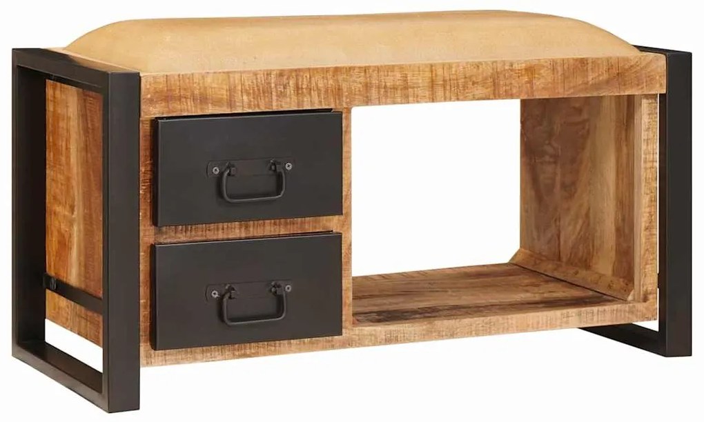 vidaXL Παγκάκι με αποθήκευση Καφέ 80 x 35 x 40 εκ Μασίφ ξύλο μάνγκο