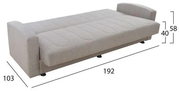 Καναπές - Κρεβάτι Dimos V04 3θέσιος Ύφασμα Μπέζ 220x77x83 εκ. 220x77x83 εκ.