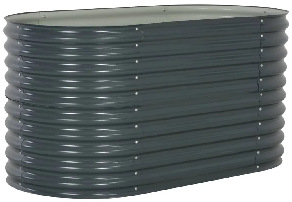 vidaXL Ζαρντινιέρα Υπερυψωμένη Γκρι 160x80x81 εκ. Γαλβανισμ. Χάλυβας