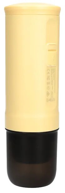 Φορητή μηχανή espresso BUYDEEM Nano OTEM-01, 7500 mAh, 20 bar, 50 ml, 12/24V, φόρτιση USB και Type-C, έδαφος + κάψουλες, κίτρινο