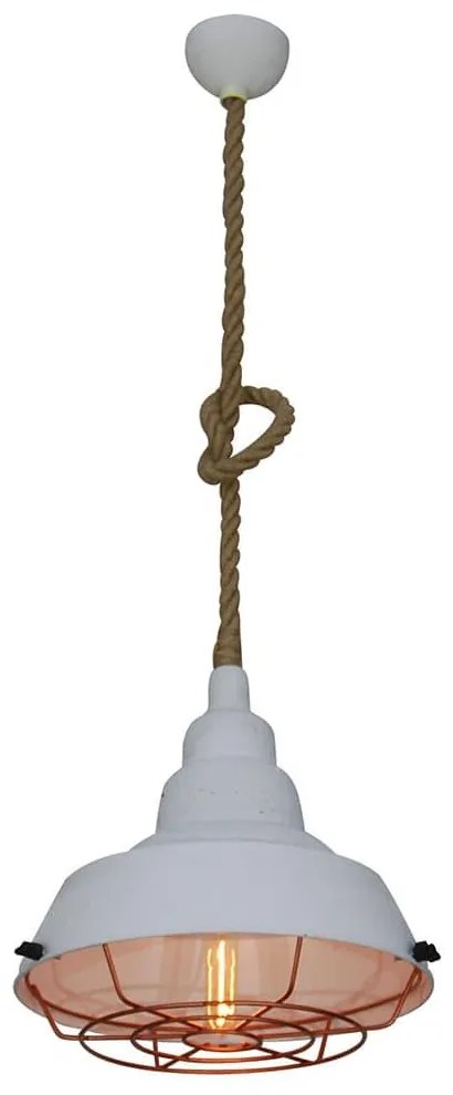 Φωτιστικό Οροφής Κρεμαστό HL-230SG-1P 77-3006 Cecropia Relief White &amp; Copper Mat  Homelighting Metal