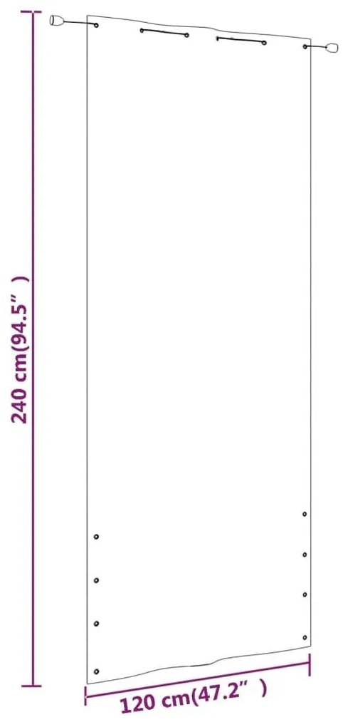 Διαχωριστικό Βεράντας Ανθρακί &amp; Λευκό 120x240 εκ. Ύφασμα Oxford - Πολύχρωμο