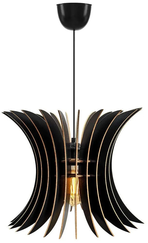 Φωτιστικό Οροφής 390FLH1516 Φ35x65cm 1xE27 40W Black Opviq