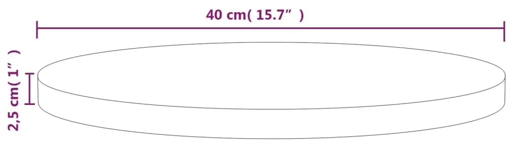 vidaXL Επιφάνεια Τραπεζιού Γκρι Ø40x2,5 εκ. από Μασίφ Ξύλο Πεύκου