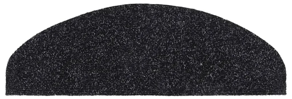 vidaXL Πατάκια Σκαλιών Αυτοκόλλητα 5 τεμ. Μαύρα Ημίστρογγυλά Μεγάλα 65x21x4 εκ.